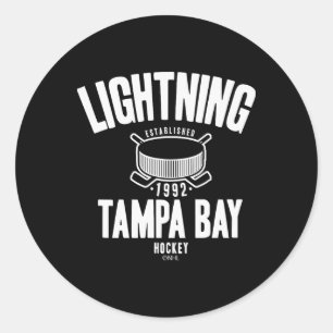 Sticker Rond Tampa Y Lightning Hockey Puck Bleu Officiellement 