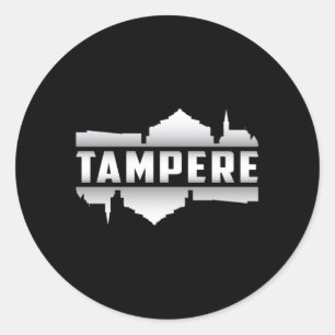 Sticker Rond Tampere Finland City Skyline Cityscape Gift Idea