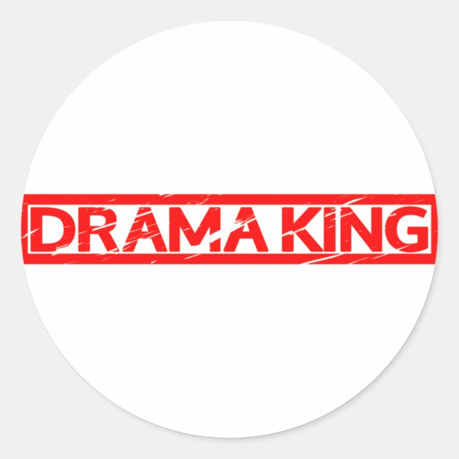 Sticker Rond Tampon Drama King (Devant)