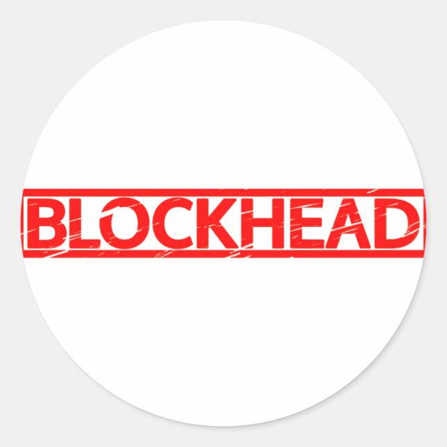 Sticker Rond Tampon en tête de blocage (Devant)