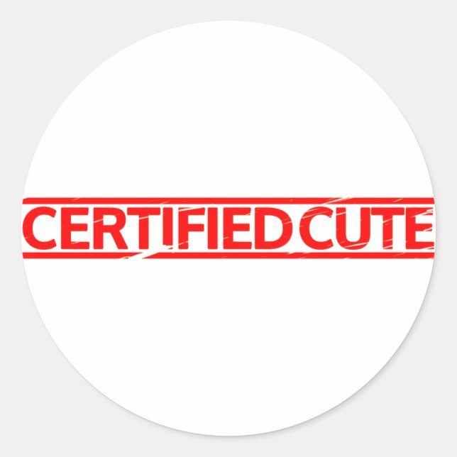 Sticker Rond Tampon mignon certifié (Devant)