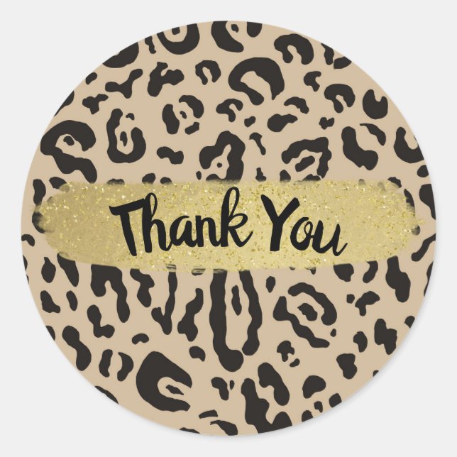 Sticker Rond Tan Brown Black Cheetah Leopard Poster de animal P (Devant)