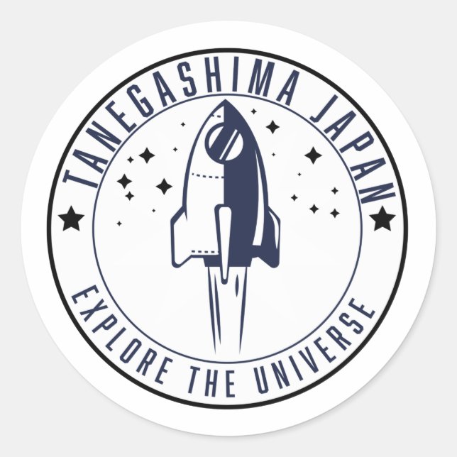 Sticker Rond Tanegashima Japon Explorez l'Univers  (Devant)
