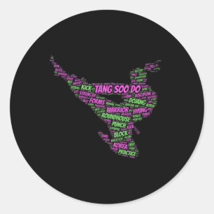 Sticker Rond Tang Soo Do Girls Karate Martial Arts Training Wor
