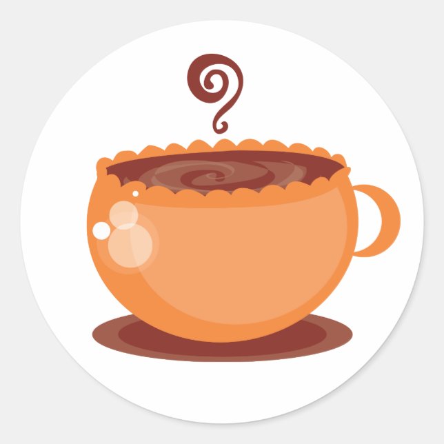 Sticker Rond Tangerine Coffee Cup Coordination Enveloppe Seals (Devant)
