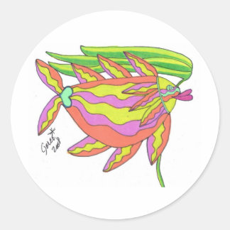 Sticker Rond Tangérine, fraise et chaux