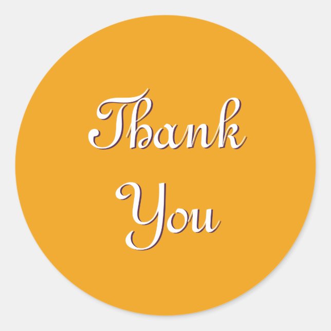 Sticker Rond Tangerine Orange Merci clair (Devant)