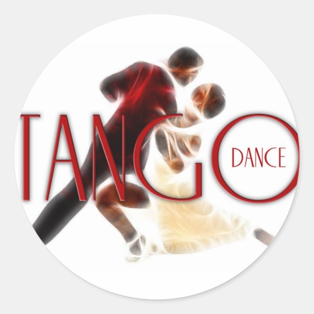 Sticker Rond Tango Dansez rouge (Devant)