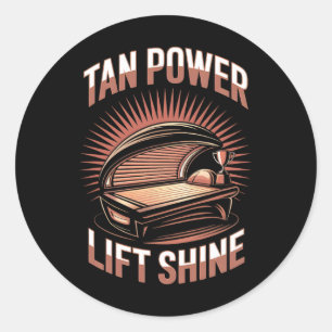 Sticker Rond Tanning Lit Tan Power Gym Goers Bodybuilders Homme