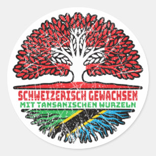 Sticker Rond Tansania Tansanisch Schweizer Schweiz Baum Wurzel