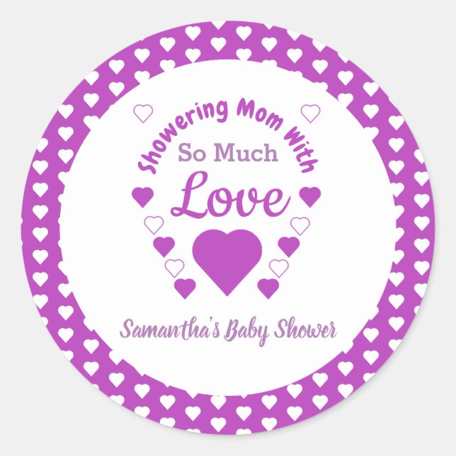 Sticker Rond Tant de Baby shower d'amour (Devant)