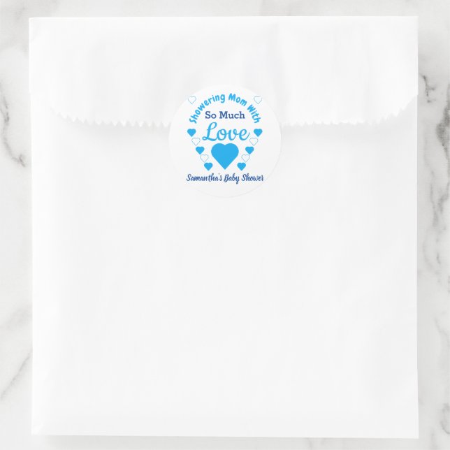 Sticker Rond Tant de Baby shower d'amour (Sac)