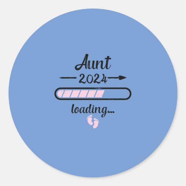 Sticker Rond Tante 2024 Chargement Grossesse Tante Naissance (Devant)