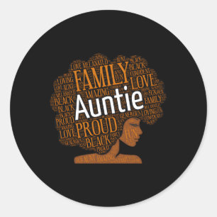 Sticker Rond tante africaine-américaine Afro