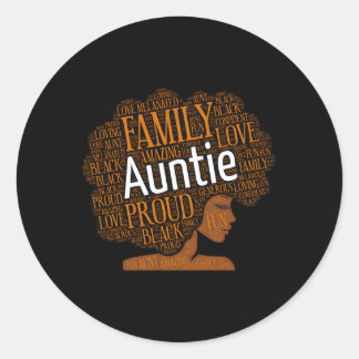 Sticker Rond tante africaine-américaine Afro