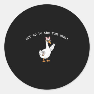 Sticker Rond Tante amusante et oie drôle en perspective 