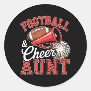 Sticker Rond Tante de cheerleading de football pour femmes homm