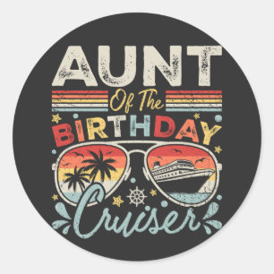 Sticker Rond Tante de l'anniversaire de croisière vacances