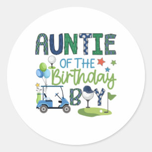 Sticker Rond Tante De L'Anniversaire Garçon Trou Dans Un Sport