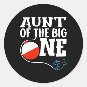 Sticker Rond Tante Du Big One Fishing Boy Premier Anniversaire
