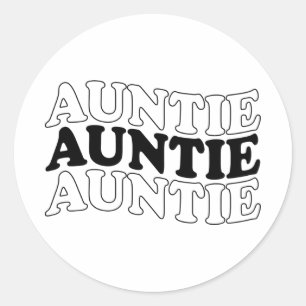Sticker Rond Tante empilée Favorite Vie Tante