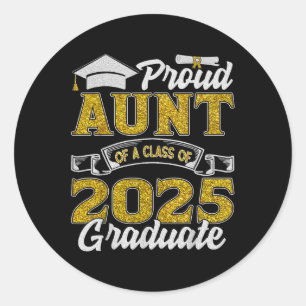Sticker Rond Tante fière d'un diplômé de la promotion 2025 Seni