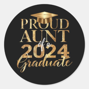 Sticker Rond Tante fière d'une promotion de finissants 2024