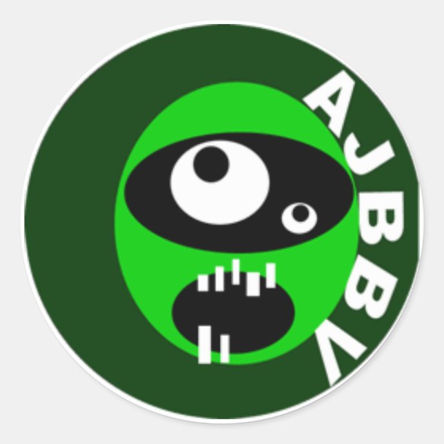 Sticker Rond tante jamamas grand banc justiciers face autocolla (Devant)