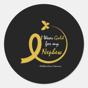 Sticker Rond Tante, je porte de l'or pour mon neveu Cancer infa