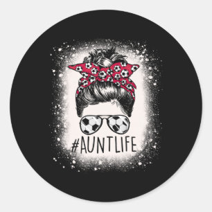 Sticker Rond Tante Life Football Chignon Dégarni Auties Fille