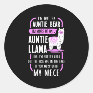 Sticker Rond Tante Llama