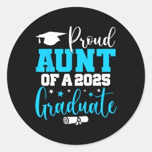 Sticker Rond Tante Senior 2025 Fier Tante D'Un Cl De 2025 Gradu