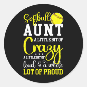 Sticker Rond Tante Softll Fière Tante D'un Joueur Softll Tante