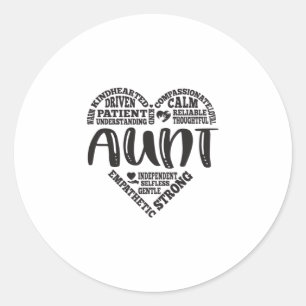 Sticker Rond tante, tante, tante jour, tante coeur