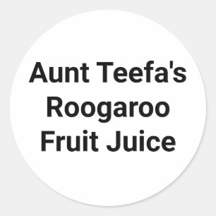 Sticker Rond Tante Teefa Rugaroo Fruit Hankamer Artjunkhaus Yum