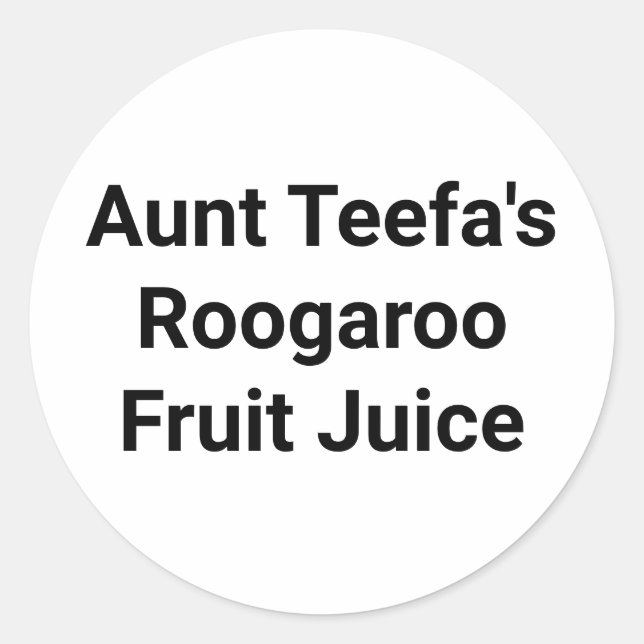 Sticker Rond Tante Teefa Rugaroo Fruit Hankamer Artjunkhaus Yum (Devant)