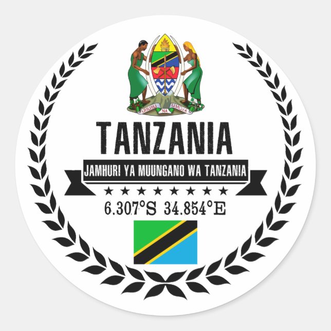 Sticker Rond Tanzanie (Devant)