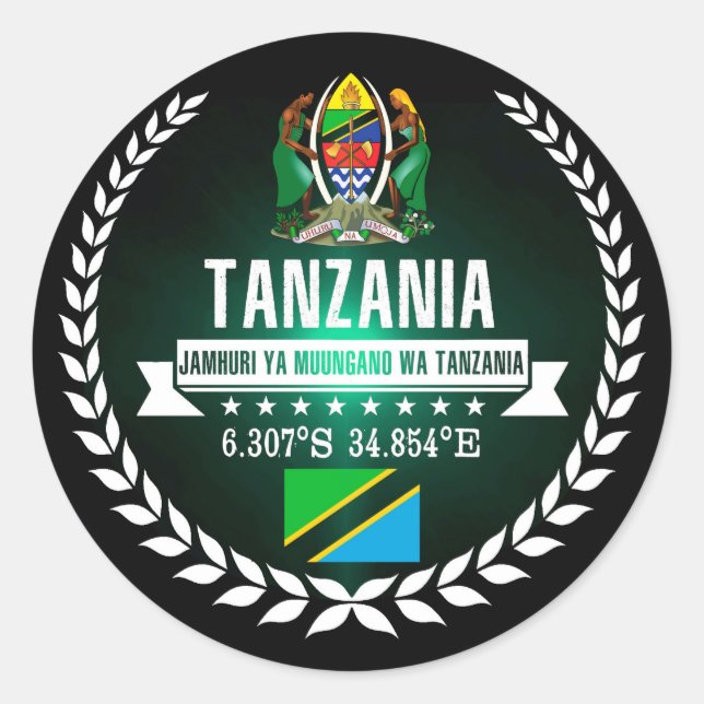 Sticker Rond Tanzanie (Devant)