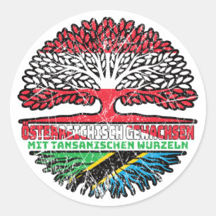 Sticker Rond Tanzanie Tanzanien Autriche Baum