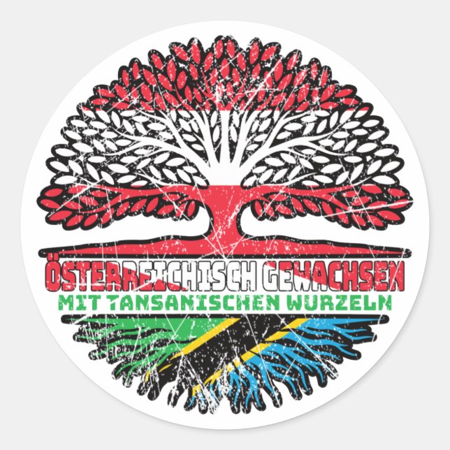 Sticker Rond Tanzanie Tanzanien Autriche Baum (Devant)