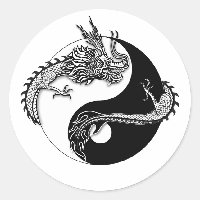 Sticker Rond Tao de l'année du dragon (Devant)