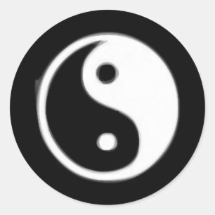 Sticker Rond Taojitu noir et blanc