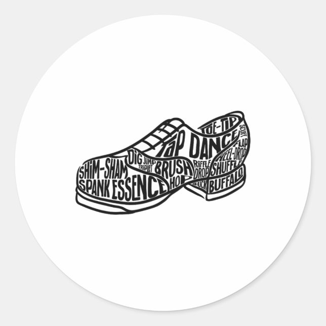 Sticker Rond Tap Dance Enseignant Tap Dancer Tap Dancing Steps (Devant)