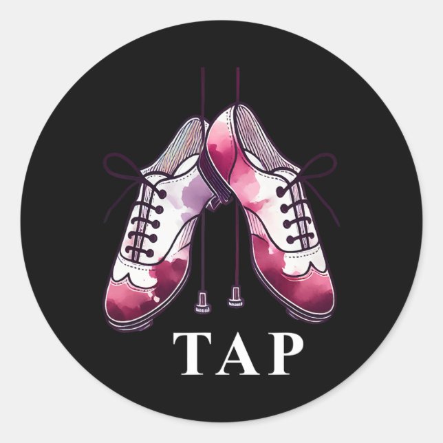 Sticker Rond Tap Dance Lover Dancing Chaussures Concours Danseu (Devant)
