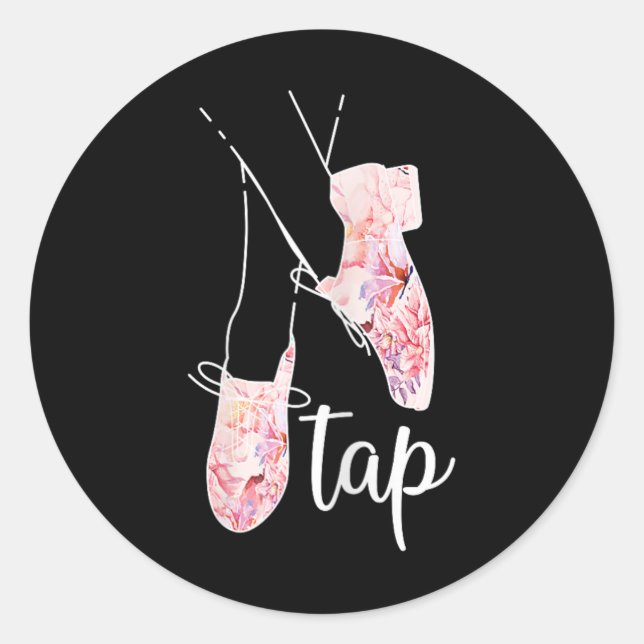Sticker Rond Tap Dance Lover Tap Danseuse Professeur de danse (Devant)