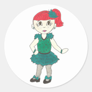Sticker Rond Tap Dance Studio Considérant Costume Danseuse Fill