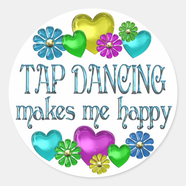 Sticker Rond Tap Dancing Happy (Devant)