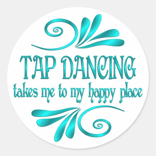 Sticker Rond Tap dancing Happy Place (Devant)