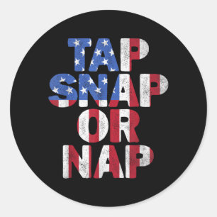 Sticker Rond Tap Snap ou Nappes Drôle Jiu Jitsu Drapeau América