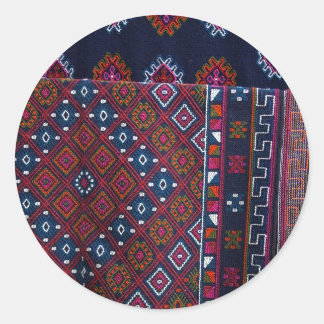 Sticker Rond Tapis bhoutanais (Devant)